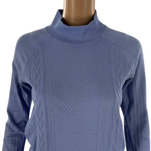 Lululemon Hydrangea Blue Rest Less Mock Neck Long Sleeve Top - Picture 5 of 10